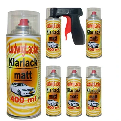 Abbildung von Ludwiglacke Klarlack matt Spraydose 6 x 400ml Plus Haltegriff