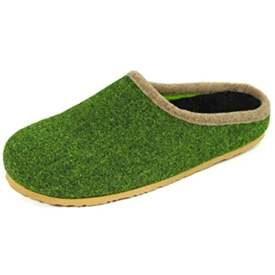 Abbildung von Pantoffelmann Filzclogs mit Fußbett Filzhausschuhe Herren Damen Filz Clog Pantoffel Hausschuh (1 Paar) für Laminat und Parkettfußböden