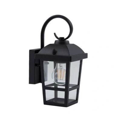 Abbildung von Lindby Außenwandleuchte Eloane, schwarz, Edelstahl, 29 cm