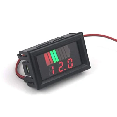 Abbildung von Taikuwu Auto Marine Motorrad LED Digital Voltmeter Spannungsmesser Batterieanzeige 12V 60V (rot)
