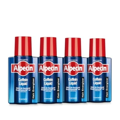 Abbildung von Alpecin Coffein Liquid 4 x 200 ml Hair Energizer zur Vorbeugung von erblich bedingtem Haarausfall bei Männern Stärkung der Haarwurzel