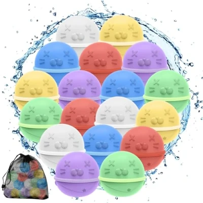 Abbildung von Wiederverwendbare Wasserbomben,18 Stück Magnetisch Selbstverschließender, Schnell Befüllbarer Silikon Wasserballon, Sommer Outdoor Spielzeug für Kinder und Erwachsene, Pool, Strand, Garten, Party