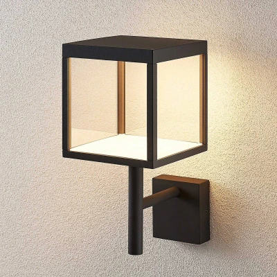 Abbildung von LED Außenwandleuchte Cube mit Glasschirm, graphit