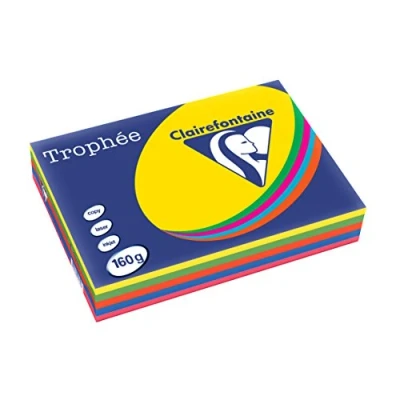 Abbildung von Farbiges Papier trophée, a4, 160g, ass. starke Farben 1713, Packung mit 5x50 Blatt