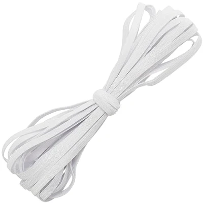 Abbildung von AERZETIX C67523 Flaches geflochtenes Gummiband 10 Meter Breite 8 mm Polyester + Latex Farbe weiß