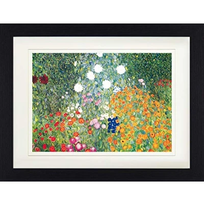 Abbildung von 1art1 Gustav Klimt Poster Blumengarten, 1906 08 Gerahmtes Bild Mit Edlem Passepartout Wand Bilder Im Bilderrahmen 40x30 cm