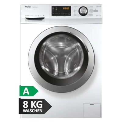 Abbildung von Haier HW80 BP14636N Waschmaschine / 8 kg A beste Effizienz Inverter Motor Dampffunktion Vollwasserschutz Eco 40 60 Programm