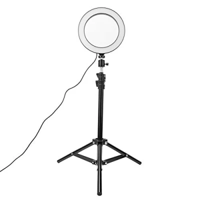 Abbildung von Goshyda 20 cm LED Füllringlicht, 3500K 6500K Dimmbare Fotografie Selfie Video Studio Fülllampe mit Telefonhalter Stativ für YouTube Live Stream Beleuchtung Make up Aufnahmen