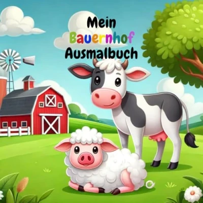 Abbildung von Mein Bauernhof Ausmalbuch: „30 lustige Motive Tiere, Traktoren und das Landleben zum Ausmalen für Kinder ab 3 Jahren.“