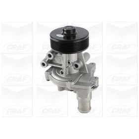Abbildung von GRAF PA1269 Wasserpumpe mit Deckel, Dichtring mechanisch Stahlblech 100,1 für Keilrippenriementrieb FORD: Ranger Mk3
