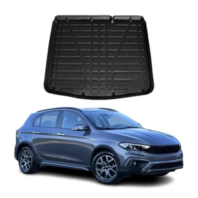 Abbildung von OMAC Kofferraumwanne Laderaumwanne kompatibel mit FIAT Tipo Cross 2020 2024 Gummi TPE Schwarz