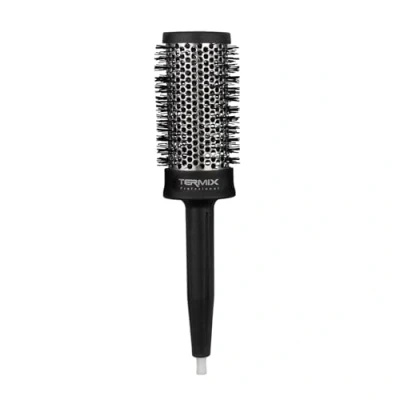 Abbildung von Termix professionelle Haarbürste. Thermische Rundhaarbürste mit Aluminiumrohr, um die Wärme zu speichern und Trocknungszeit verkürzen. Farbe: Schwarz. Durchmesser: 43 cm.