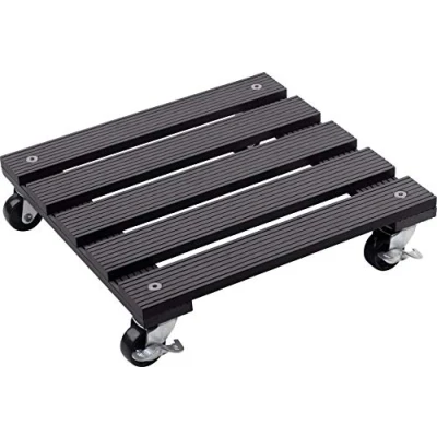 Abbildung von Metafranc WPC Pflanzenroller 300 x mm 60 kg Tragkraft Anthrazit PP Räder Feststeller Witterungsbeständig/Outdooroller/Untersetzer mit Rollen/Transporthilfe für Pflanzen / 825110