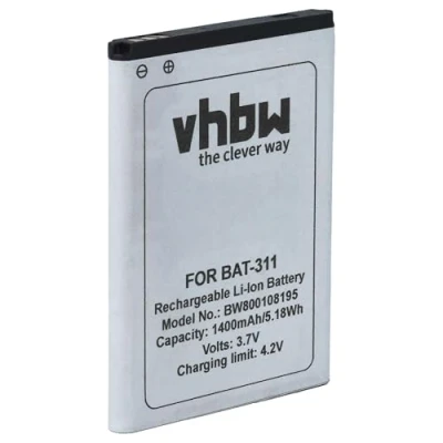 Abbildung von vhbw Akku Ersatz für Acer BAT 311, 311(1ICP5/43/55), KT.0010S.011 Handy Smartphone Telefon (1400mAh, 3,7V, Li Ion)