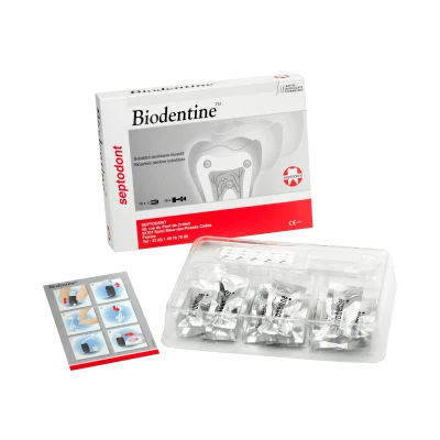 Abbildung von Biodentine 15 Kapseln Pulver, Flüssigkeitspipetten, Applikatoren, 1 Kapselhalter