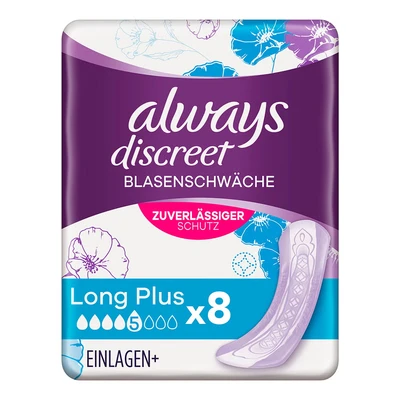 Abbildung von Always Discreet Inkontinenz Einlagen Plus Long 8 St