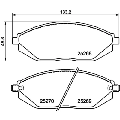 Abbildung von HELLA 8DB 355 015 771 Bremsbelagsatz mit akustischer Verschleißwarnung CHEVROLET: Spark