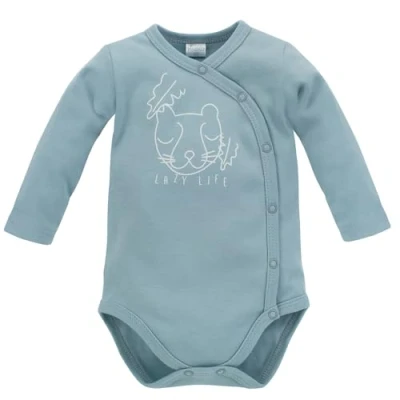 Abbildung von Pinokio Baby Jungen Bodysuits met Lange mouwen en knoopsluiting Underwear, Turquoise Tiger, 56 EU