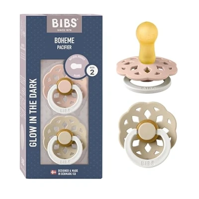 Abbildung von BIBS Boheme Schnuller Gr. 2, Pink Glow/White Glow
