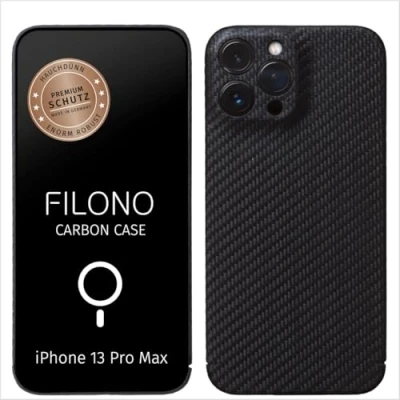 Abbildung von FILONO iPhone 13 Pro Max Carbon Hülle kompatibel mit MagSafe ultradünn