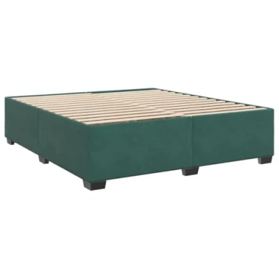 Abbildung von vidaXL Bettgestell, Bettrahmen mit Lattenrost, Polsterbett Bett für Schlafzimmer, Doppelbett Schlafzimmerbett, Dunkelgrün 180x200cm Samt