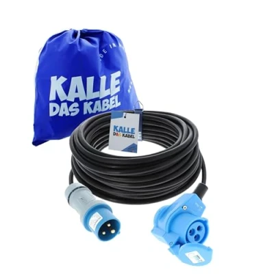 Abbildung von CEE Verlängerungskabel mit Winkelkupplung H07RN F 3G 1,5 mm² 25 m von KALLE DAS KABEL