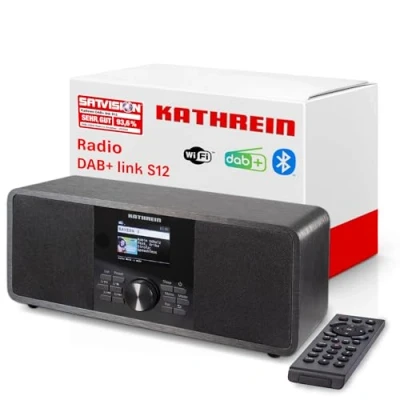 Abbildung von Kathrein DAB+ link S12 I DAB Plus Radio mit EWF Digitalradio &amp; UKW, Internetradio WLAN Bluetooth für Streaming, Aux 3,5mm Fernbedienung App Steuerung in schwarz