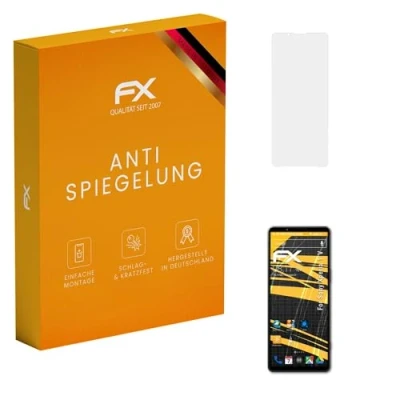 Abbildung von atFoliX Panzerfolie kompatibel mit Sony Xperia 1 V Schutzfolie, entspiegelnde und stoßdämpfende FX Folie (3X)