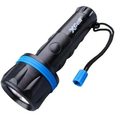 Abbildung von XCell LED Taschenlampe Rubber 2D (Länge 190 mm, ø 60 50 Lumen, 12 h Leuchtdauer, inkl. Handschlaufe) 149402