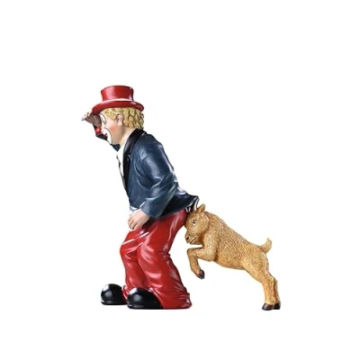 Abbildung von Gildeclown Gilde Dekofigur Clown der Hinterhalt Deko Figur Hund Wohnzimmer kleine im Geschenkkarton Dekoration Geschenk Weihnachten Frauen Männer Höhe 14 cm