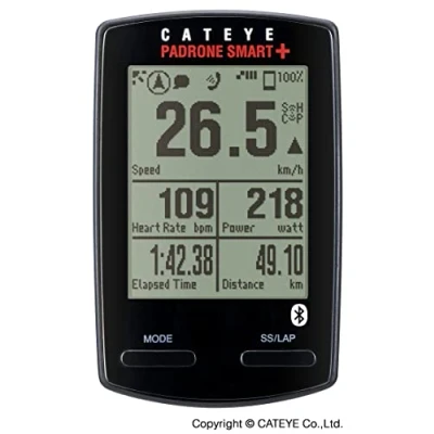 Abbildung von Cateye Padrone Smart+ CC SC100B Fahrradcomputer, schwarz, klein