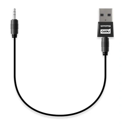 Abbildung von Nero Bluetooth AUX Adapter 5.0 Technologie (für Auto, HiFi Anlage etc.) mit 3,5 mm Klinke inkl. 48cm Audiokabel Receiver USB Dongle Transmitter Wireless Keine Batterie, Aufladen