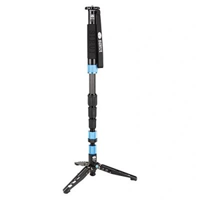 Abbildung von SIRUI P 224SR Einbeinstativ mit Standspinne und Videoneiger (20 neigbar, 360 drehbar, Aluminium)