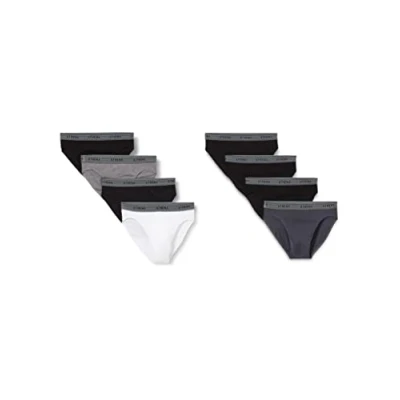 Abbildung von Athéna Herren Promo Basic Coton Slip, Schwarz/Schwarz/Schwarz/Schwarz/Anthrazit/Grau Meliert/Schwarz/Weiß, XXL (8er Pack)