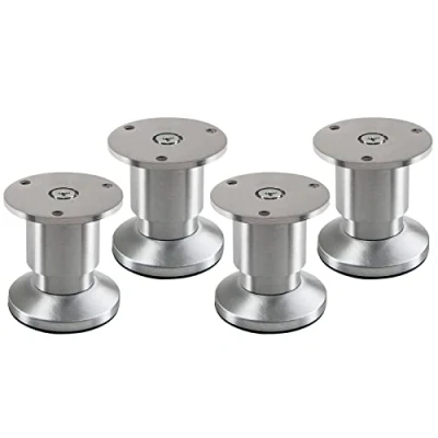 Abbildung von 4er Set Möbelfüße ALPHA verstellbar Sofafüße Alu gebürstet, belastbar bis 250 Kg, Höhe: 50 mm von SO TECH