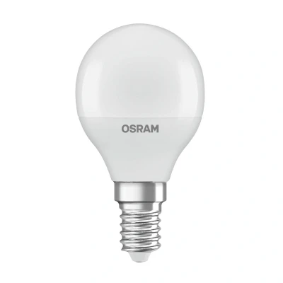 Abbildung von OSRAM LED Superstar Classic Lampe in Miniballform mit drei Lichtszenen Relax, Active, Sleep. Aus gefrostetem Kunststoff, 4.9W, E14 Fassung, Farbtemperatur 2700 4000 K, steuerbar über Wandschalter.