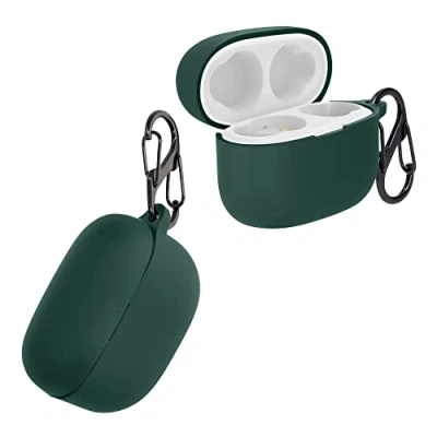 Abbildung von kwmobile Hülle kompatibel mit Sony LinkBuds S Kopfhörer Silikon Schutzhülle Etui Case Cover Schoner in Dunkelgrün