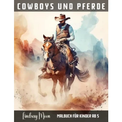 Abbildung von Cowboys und Pferde: Malbuch für Kinder ab 5 50 einzigartige Motive zum Ausmalen Mädchen Jungen Entspannung Kreativität (Malbücher von Lindsay Moon)