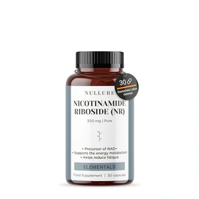 Abbildung von Nullure NAD Nicotinamide Riboside 300mg NAD+ Boost Clean Label Certificate Unabhängig getestet Vegan Ohne Zusatzstoffe Supplement Plus NMN Alternative NR 30 Kapseln (1 Monat)