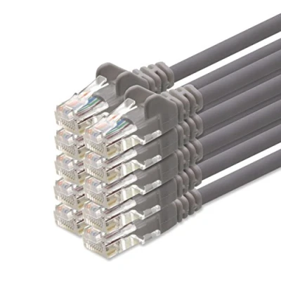 Abbildung von 1aTTack CAT5 UTP Netzwerk Patch Kabel mit 2x RJ45 Stecker Set grau 10 Stück 0,25m
