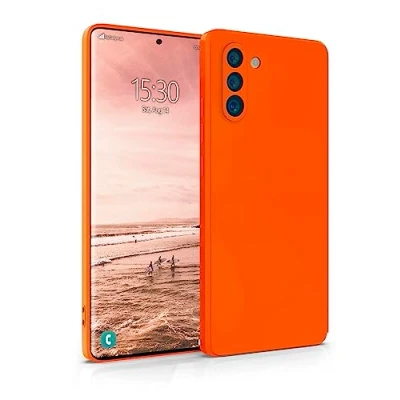Abbildung von MyGadget Hülle für Samsung Galaxy Note 10 robuste Silikon Schutzhülle TPU Case Slim Silikonhülle Back Cover Kratzfest Handyhülle Matt Orange