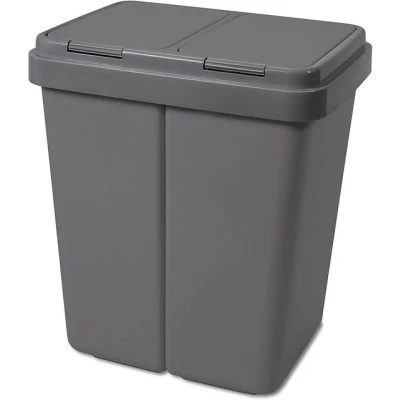 Abbildung von Alpfa Mülleimer 2x25 Liter Abfalleimer Duo Bin, Müllbeutelhalter