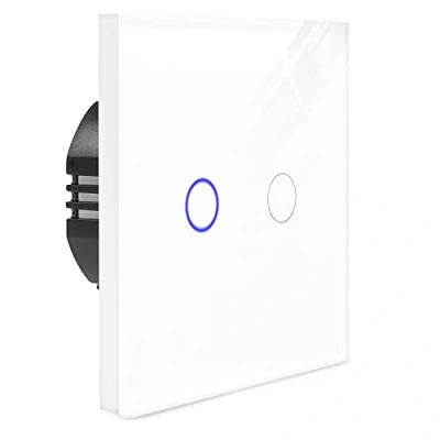 Abbildung von Navaris Lichtschalter 2 facher Touch Wandschalter mit Glas Panel und Status LED (1 St)
