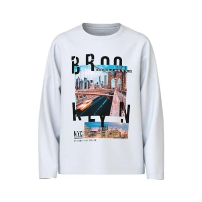 Abbildung von Name it kids Jungen Nkmvoto Ls Nreg Top, Bright White, 116 cm