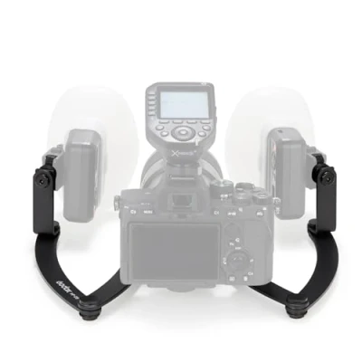 Abbildung von GODOX MF DB Blitzhalterung 360 drehbarer Kopf, mehrfach winkelverstellbar mit 1/4 Zoll Standardschraube für Dentalfotografie, Porträt Makrofotografie Nikon/Sony/Canon DSLR Kameras
