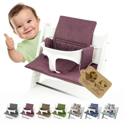 Abbildung von BAMBINIWELT Sitzkissen Auflage Bezug Ersatzkissen Kissen kompatibel mit Stokke Tripp Trapp Hochstuhl (org. bordeaux)