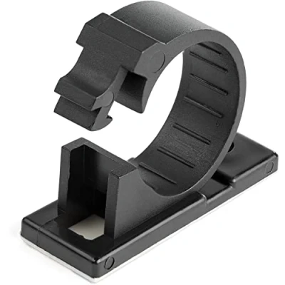 Abbildung von StarTech.com 100 Selbstklebende Kabelklemmen Groß PC Kabelmanagement/Kabelhalterung Kabel Organisator Netzwerk/USB/Ethernet Kabelclips Nylonklemme UL/94V 2 Brandklasse Schwarz, Stück(e)