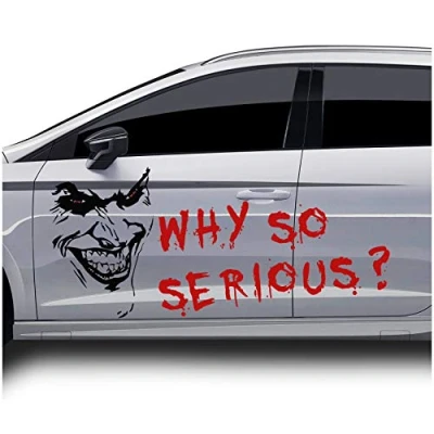Abbildung von Finest Folia Joker Batman Aufkleber Sticker Dekor Folie Autoaufkleber KX011 KX012 (Joker groß + Schrift)