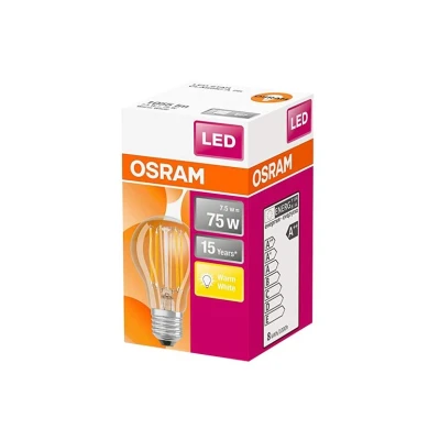 Abbildung von Osram Birne led classic a75 7,5w/827 230v fil e27 fs1 4058075112360