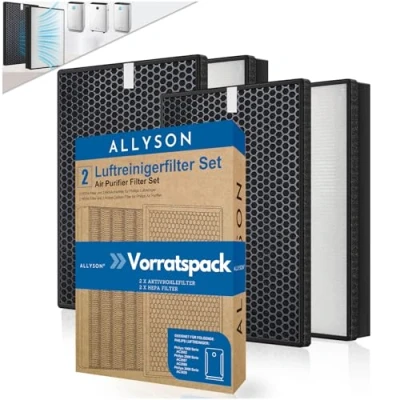 Abbildung von [NEU] 4er Filter Set für Philips Luftreiniger Modelle [AC2882, AC2887, AC2889 &amp; AC3829] [2 HEPA und 2 Aktivkohlefilter] [Ersetzt Orginal FY2422 FY2420]